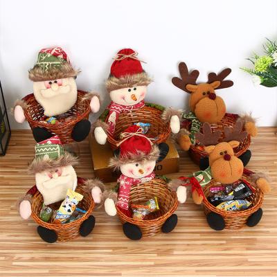 China New Arrivals YQ-1211 Eco - Friendly Christmas Ornaments Candy Bamboo Basket For Kid Candy Packaging for sale