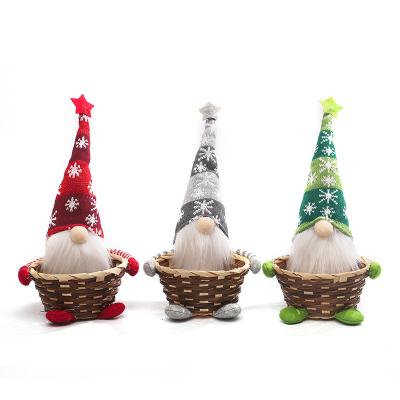 China New Fashionable YQ-322 Christmas Ornaments Bamboo Candy Basket for sale