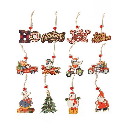 China Fashionable Wood Letter Pendant Merry Christmas Sign Cartoon Hanging Christmas Ornament YQ-441 for sale