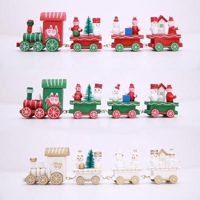 China HB-8547 Eco-friendly Cute Wooden Toys Mini Train Ornaments Kids Gift for Christmas Party Kindergarten Decoration for sale