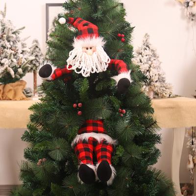 China Christmast Ornament YQ-248 Plush Snowman Hugger Christmas Tree Spooky Elf Main Tree Hugger for Xmas Tree Decorations for sale