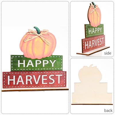 China Party Decoration HB-810 Decorative Signs Centerpiece Wooden Signs Harvest Party Thanksgiving Table Decoration for sale