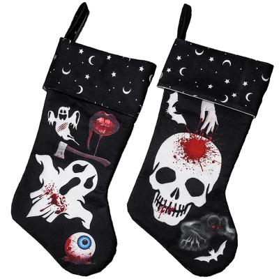 China XD-346 XD-346 New Arrival Skeleton Gift Bag Candy Halloween Stocking Party Printing Halloween Ghost Print Halloween Decoration for sale