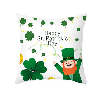 China Buffalo Check Clover Lucky Shamrock St Patricks Day Non-Toxic Pillow Cushion Case MA-06 for Sofa Couch Bed Home Decor for sale