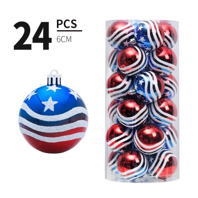 China Indoor Decoration & Handling Shipping - 201 24pcs 6cm American Flag Independence Day Theme Party Decorations Luxury Ball Ornaments for sale