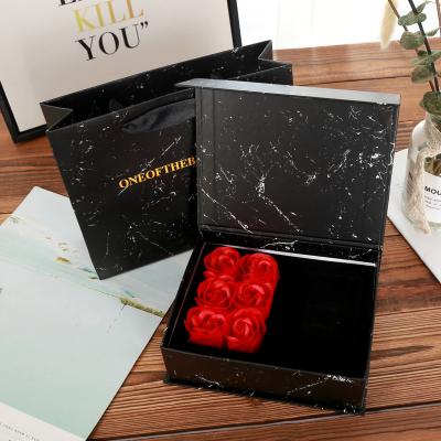 China KY-604 Recyclable Hot Selling Rose Soap Flower Necklace Lipstick Gift Box for Birthday Valentines Day Mother's Day Gifts for sale