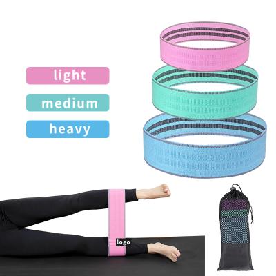 China AK-0751 New High Strength Fabric Best Elastic Exercise Bands For Women And Men Stretch Custom Logo 3 Fitness Elastic Band Set for sale