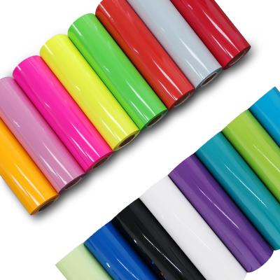 China Apparel Color PU Vinyl Textil Flex Heat Transfer Film PU HTV Vinyl Rolls For Apparel Iron On T Shirt Cricut Vinyl for sale