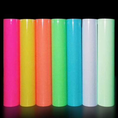 China Apparel PU Color Vinyl Heat Transfer Vinyl Luminous Glow in Dark HTV Rolls for Cricut Silhouette Cameo T-shirt Apparel for sale