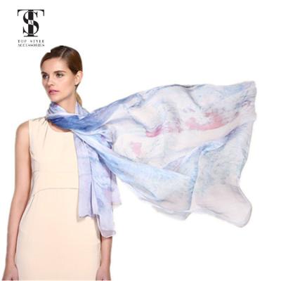 China Soft Soft Feeling Custom Design Silk Scarf Women Digital Print for sale