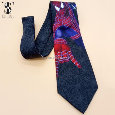 China Stripe / Finial / Fashion Like Anime Spiderman Neck Tie Cheap Printed Silk Plain Ties for sale