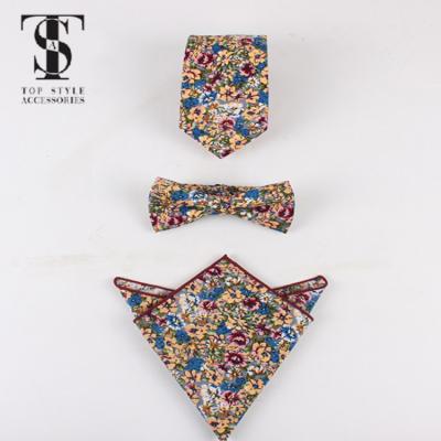 China Wholesale Custom Stripe / Finial / Fashion Mens Cotton Printed Floral Skinny Neck Ties With Own Logo for sale