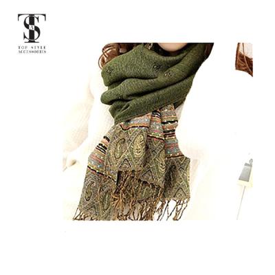 China High Quality Soft Feeling Jacquard Flower Scarf Shawl Hijab Women Acrylic Scarf for sale