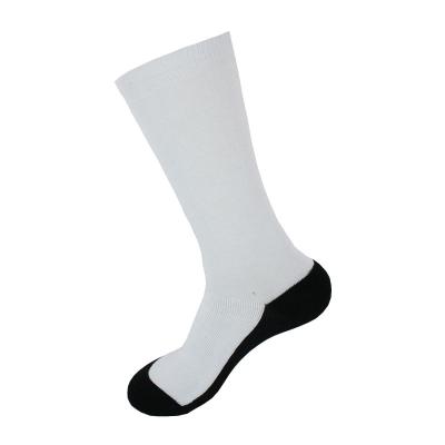 China QUICK DRY Polyester Custom Blank Sublimation White Socks With Black Sole for sale