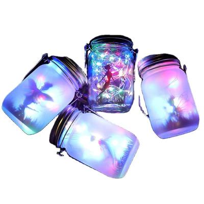 China Outdoor Outdoor Waterproof Mason Jar Lid Solar Lights Bottle Solar Glass Led Light Solar Garden Lights for sale