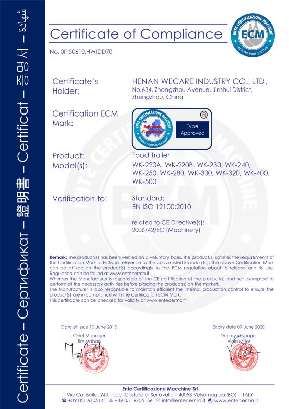 CE - Henan Wecare Industry Co., Ltd.