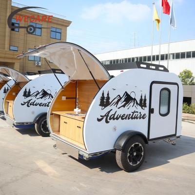 China Travel Wecare Trailer One Stop Caravan Manufacturer Trailer Tear Drop Caravan Camper Camping Trailer for sale