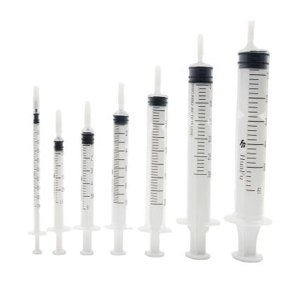 China PP 0.5ml 1ml 2ml 3ml 5ml 10ml 30ml 60ml luer lock or white plastic disposable luer slip syringe with needle for sale