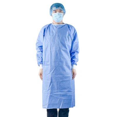 China OEM Color PE Waterproof SMS PP Yellow Waterproof Isolation Surgical Gown for sale