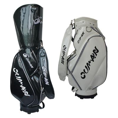 China New Professional Golf Bag Professional Golf Bag Durable Black And White Grass Twill PU Leather Waterproof Durable Club Bag for sale