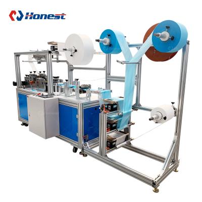 China Non-woven Disposable Three-Layers Cloth Face Mask Machine All-in-One Elasticity Flat Cloth Face Mask Making Machine for sale