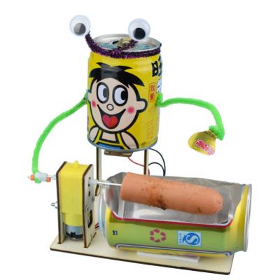 China Stem Education DIY Barbecue Making Robot Children Eco Friendly Toys Tinplate Box Robot for sale