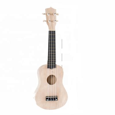 China Stem education semi finished non-toxic basswood wooden ukulele for kids to assemble diy painting kits for kids for sale