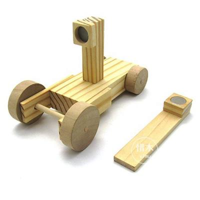 China China semi finished non-toxic basswood wooden magnetic trolley for assembling wooden model kits for sale