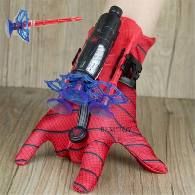 China New Fun Spider Man Toys Cosplay Plastic Wall Sucker Launching Costume Attachable Spiderman Toys for sale