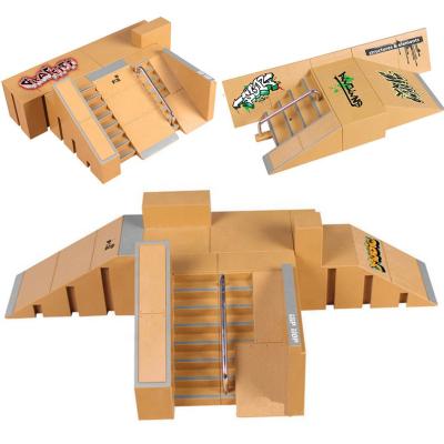 China Fun Venue Combination Alloy Skateboard Ramp Track Finger Toys Mini Skate Board for sale