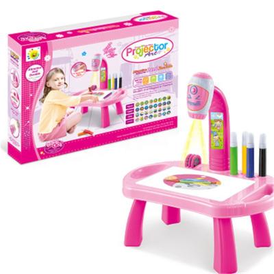 China Projector Fun Led Drawing Table Toys Kids Painting Board Desk With Light Music for sale