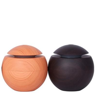 China Dropshipping New Style Hotel Style USB Wood Grain Humidifier Round Spherical Humidifier Night Lightweight Mute Humidifier for sale