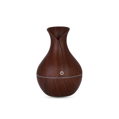 China Hotel Drop Shipping Hot Sales Essential Oil Diffuser 130ml China Style Wood Grain Vase Bottle Ultrasonic Mist Diffuser for sale