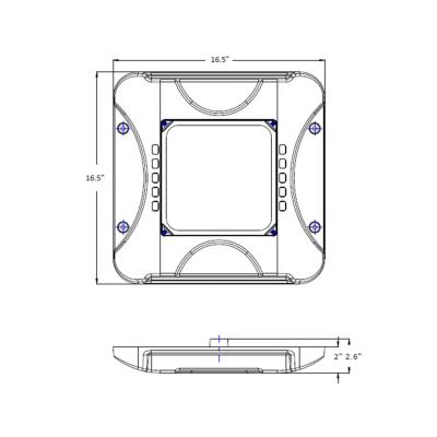 China The Matrix of 100% Hot Sale Cast Aluminum IP65 Waterproof Gas Station Aluminum 100w 150w LED White Canopy Light for sale