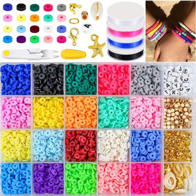 China Hot Selling Ceramic 24 Grids Polymer Clay Beads and Pendant Accessories Set for Necklace and Bracelet Jewelry Making for sale