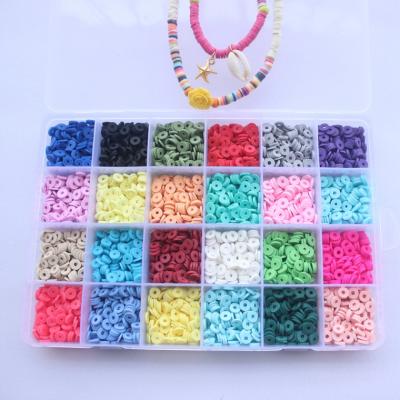 China 24 Grid Boxed Ceramic Color Disc Clay Beads Accessories For Jewelry for sale