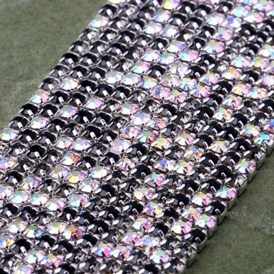 China Wholesale Decoration JC Cup Chain AB Crystal Rhinestone Crystal Chains Trim For Jewelry Making Accessories Rhinestone Cup Chain for sale