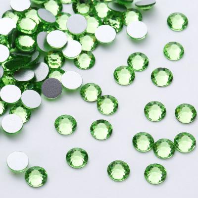 China Round flatback loose rhinestones ss3-ss20 small, crystal clear glass rhinestones transparent flatback loose ab hotfix stones for sale