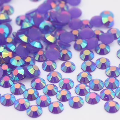 China Flatback Acrylic 2mm 3mm 4mm 5mm 6mm Round Resin Jelly Rhinestone Color ab Flatback Coating Resin Flat Back Rhinestone for sale