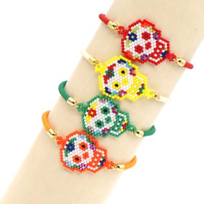 China Ethnic BOHEMIA Style Colored Seed Beads Woven Halloween Beaded Bracelet for sale