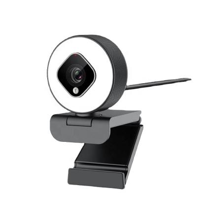 China Computer Auto Focus HD 1080P Webcams with Built-in Ring Light Zoom Meeting Webcam 6.1*5.4*7.5cm for sale