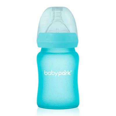 China BPA Free Glass Baby Bottle Nursing Nursing Temperature Smelling Silicone 260ml Newborn Milk Bottle for sale