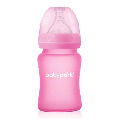 China BPA Free 2020 NEW Borosilicate Glass Heat Felt Explosion Proof Baby Bottles for sale