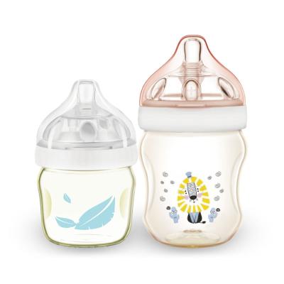 China Whosale PPSU Infant Natural Baby Bottle BPA Free Factory Wide Neck Wide Neck Gift Set Anti Colic Plastic for sale