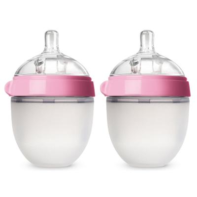 China 2022 BPA Free Custom Design Professional Baby Milk Bottle Silicone , Bpa Free Infant Silicone Feeding Bottle for sale