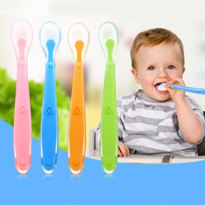 China Viable Colored Silicone Baby Spoon New for sale