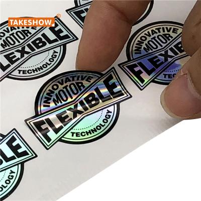 China Waterproof / Oil Resistant / Environmentally Friendly Rainbow Round Color 3D Laser Reflective Die Cut Sticker for sale