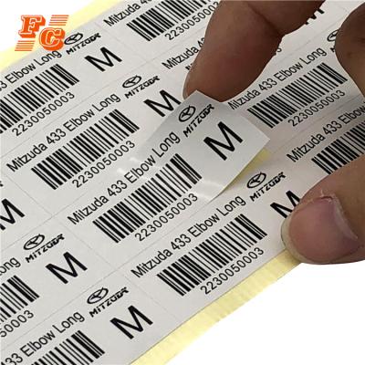 China Clear Printing / Environmental Protection / Non Fade High Quality Adhesive Serial Number Barcode Label Paper for sale