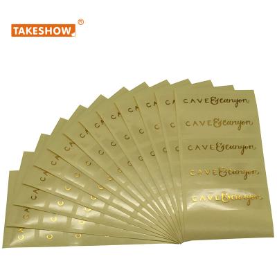 China Waterproof/Oil Resistant/Tear Resistant/Environment Friendly Custom Transparent Clear Gold Foil Labels Sticker Label Self Adhesive Private Labels Logo Stickers Printing for sale