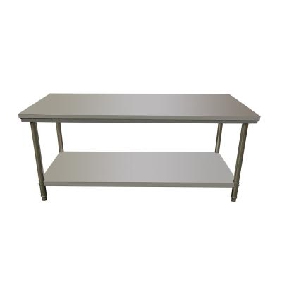 China Industrial Commercial Restaurants Kitchen Food Prep Workbench 2-Layer Stainless Steel Workbench for sale